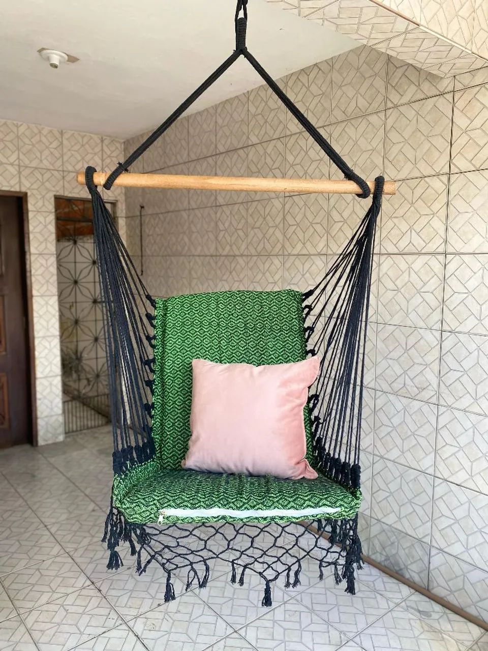 Cadeira Suspensa de Macramê com almofada - Foto 5