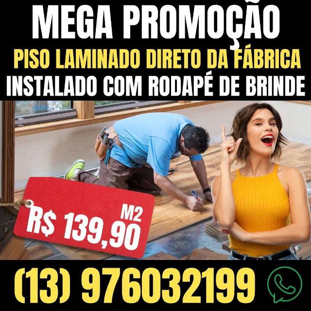 MEGA PROMOÇÃO Black Friday- Piso Laminado Eucafloor em ITANHAÉM com RODAPÉ de Brinde!