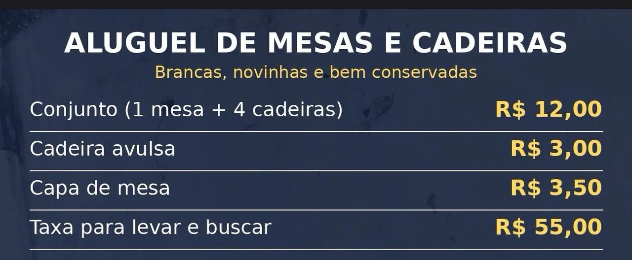 Aluguel de mesas e cadeiras - Foto 2