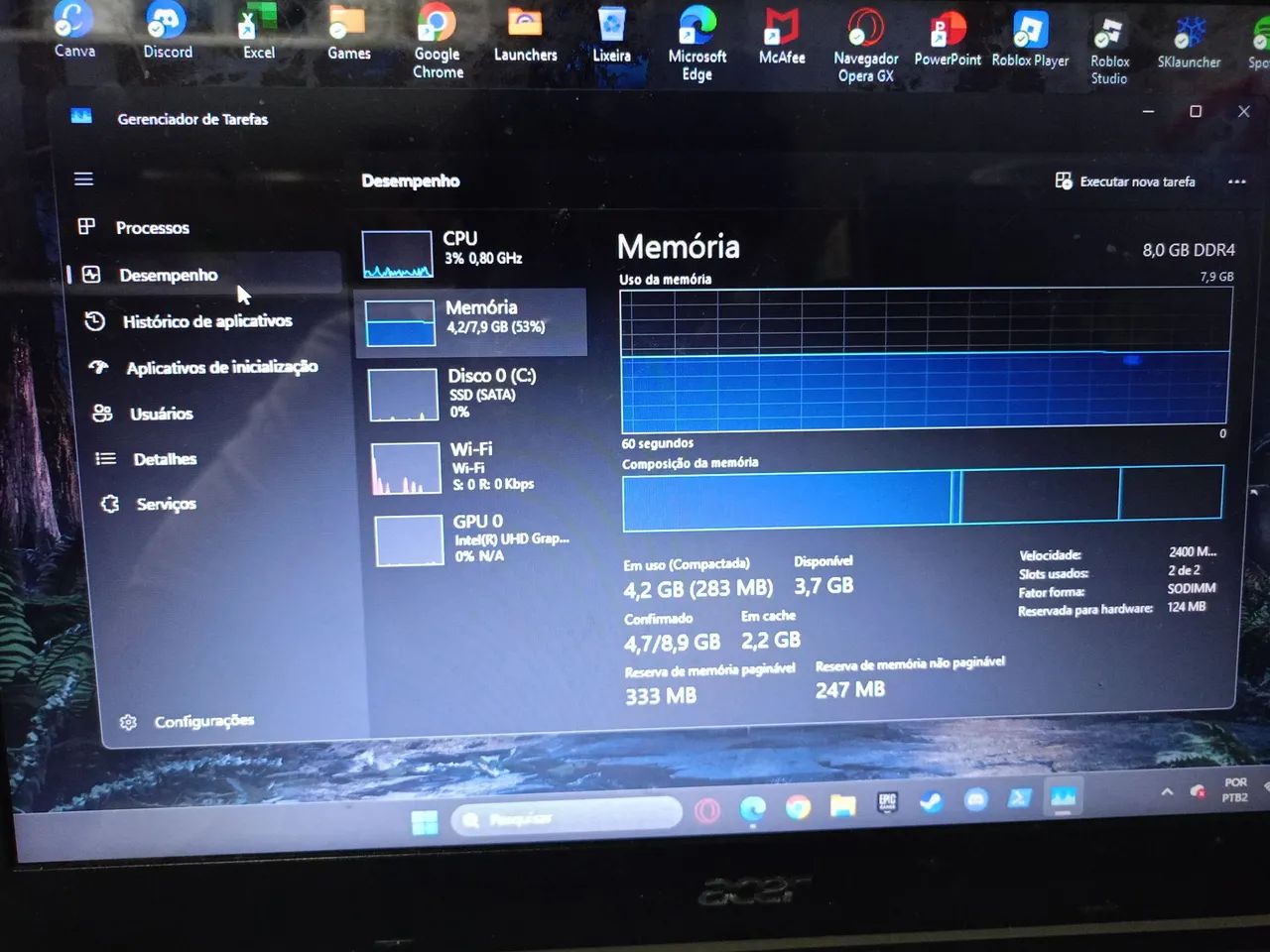 Notebook Acer Aspire i5 8GB SSD 480GB - Foto 4