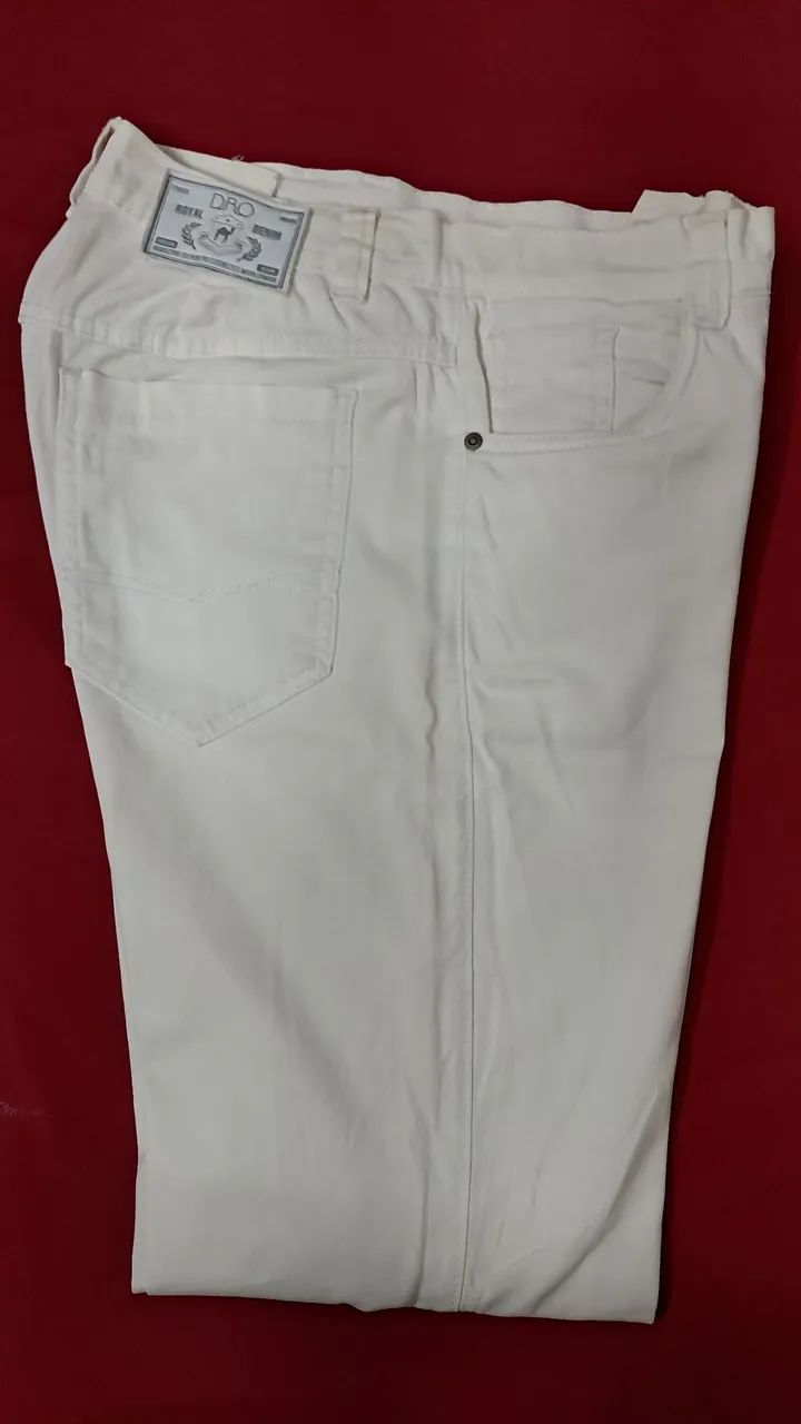 Calça Branca masculina 44 com elastano! (Dromedário Royal Denim)