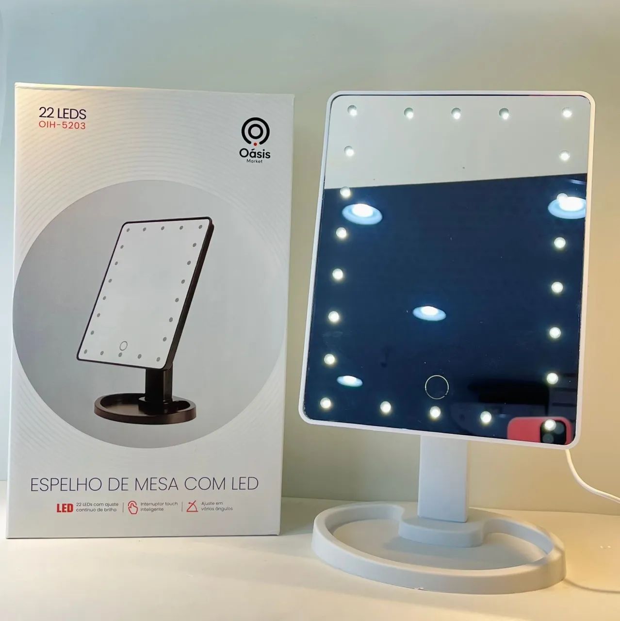 Espelho de mesa com Led  - Foto 2