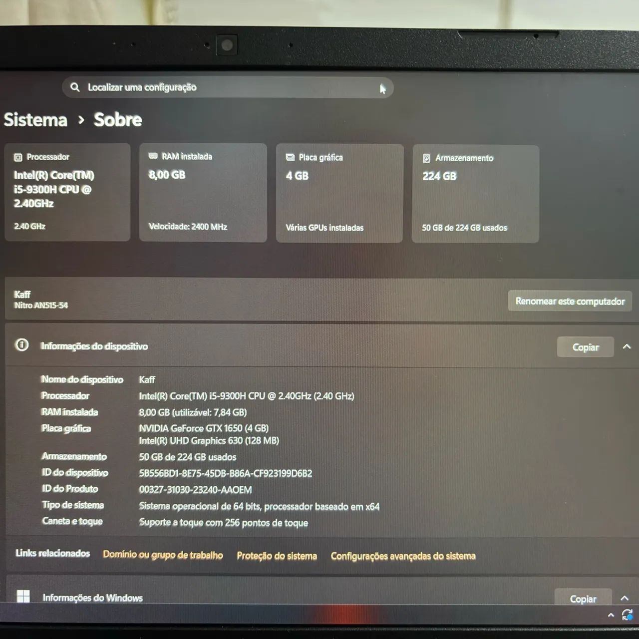 Acer Nitro 5 (Nvidia GeForce GTX1050)  - Foto 2
