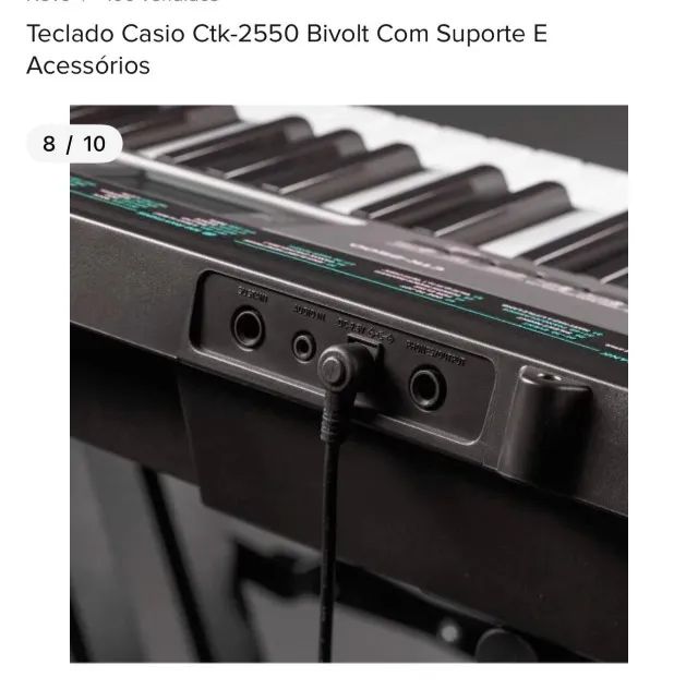Teclado Casio Ctk-2550 Bivolt Com Suporte e Assessórios