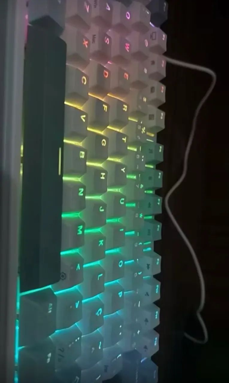 Teclado Mecânico 75% Rk Royal Kludge Verde Com Knob - Foto 6