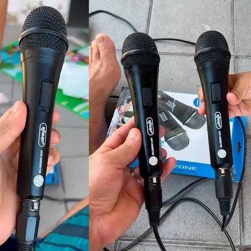 Microfone duplo dinâmico com fio  - Foto 4