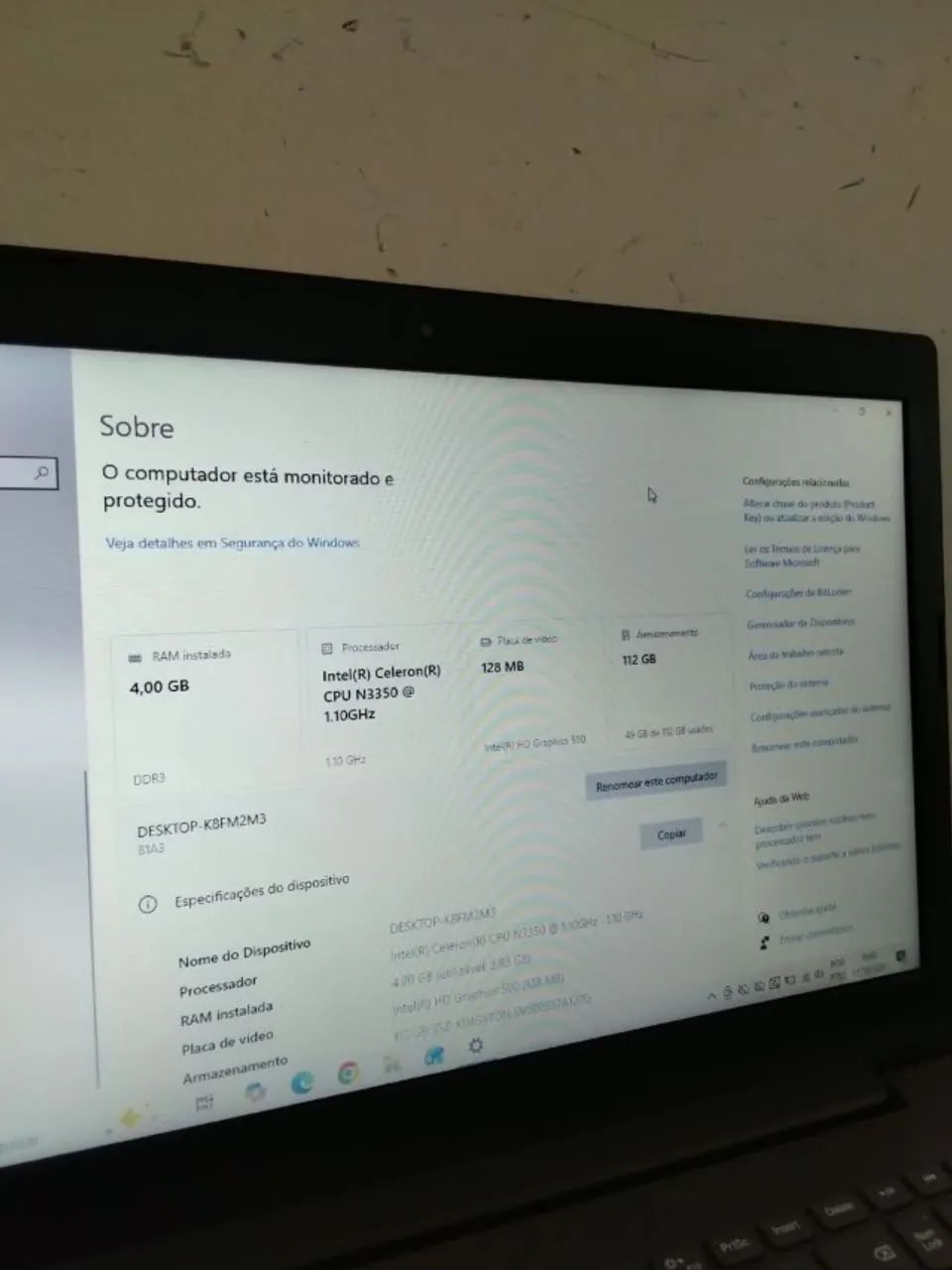  Notebook Lenovo Celeron N3350 | 4GB RAM | 128GB | Pronto para Usar - Foto 2