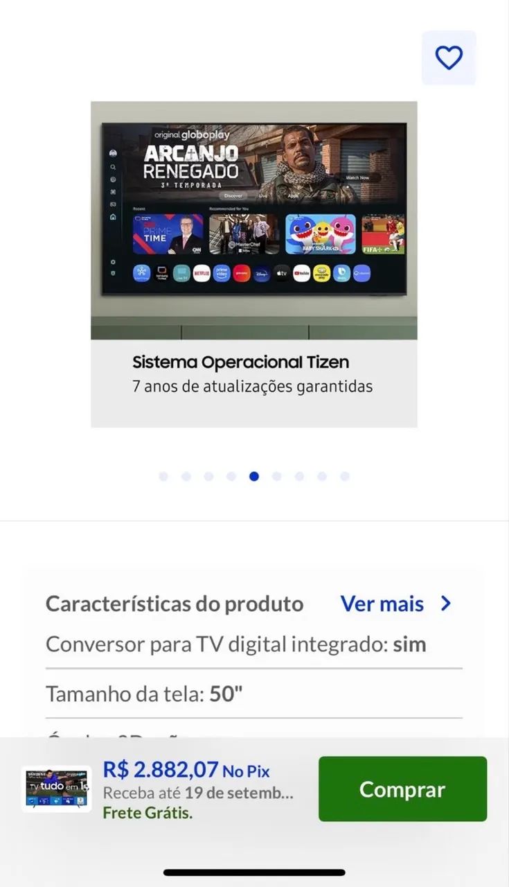 Smart TV Samsung 50? UHD 4K Crystal - U8600F - Foto 3