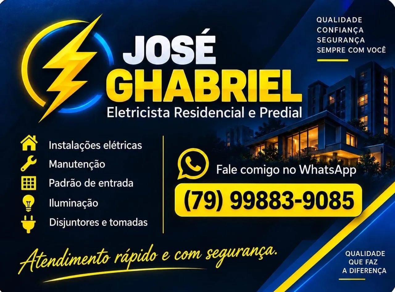Eletricista Residencial e Predial. Estância/se