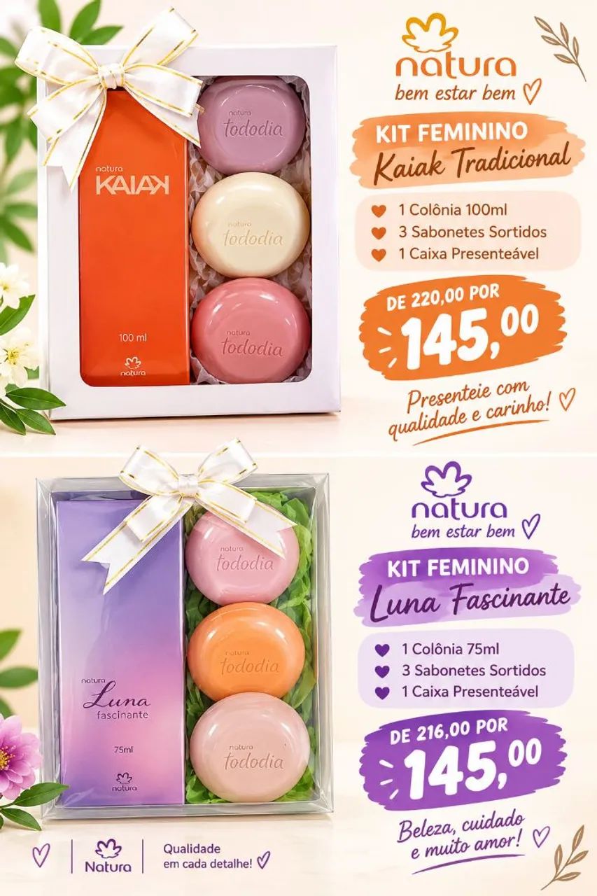 Kits Masculinos e Femininos Natura  - Foto 2