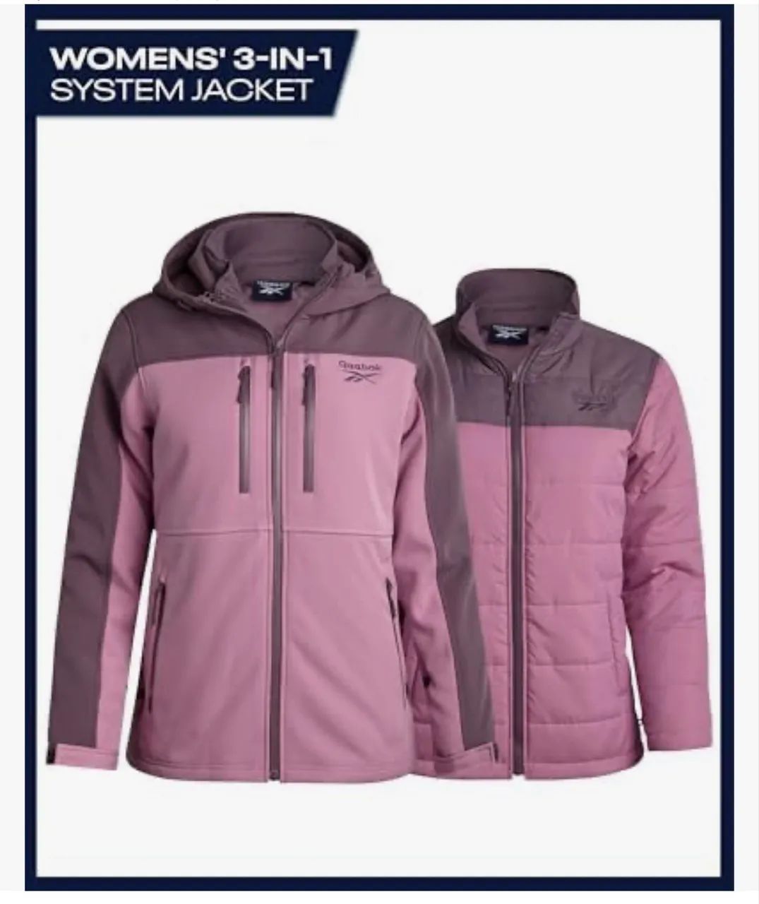 Jaqueta Reebok 3 em 1 