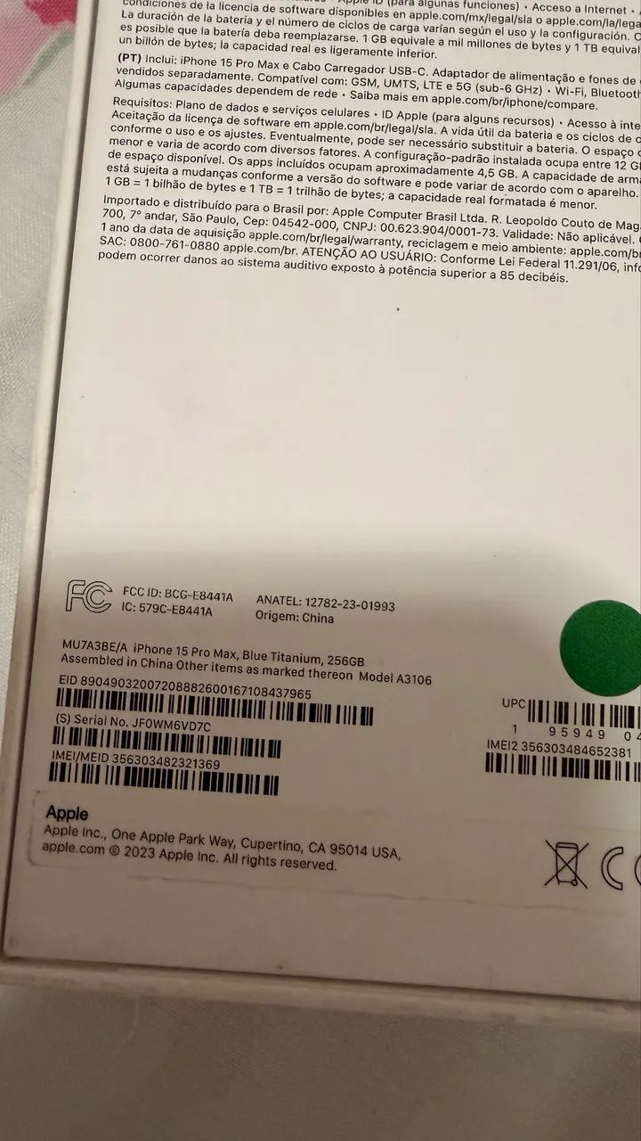 Caixa vazia iPhone 15 pro Max  - Foto 2