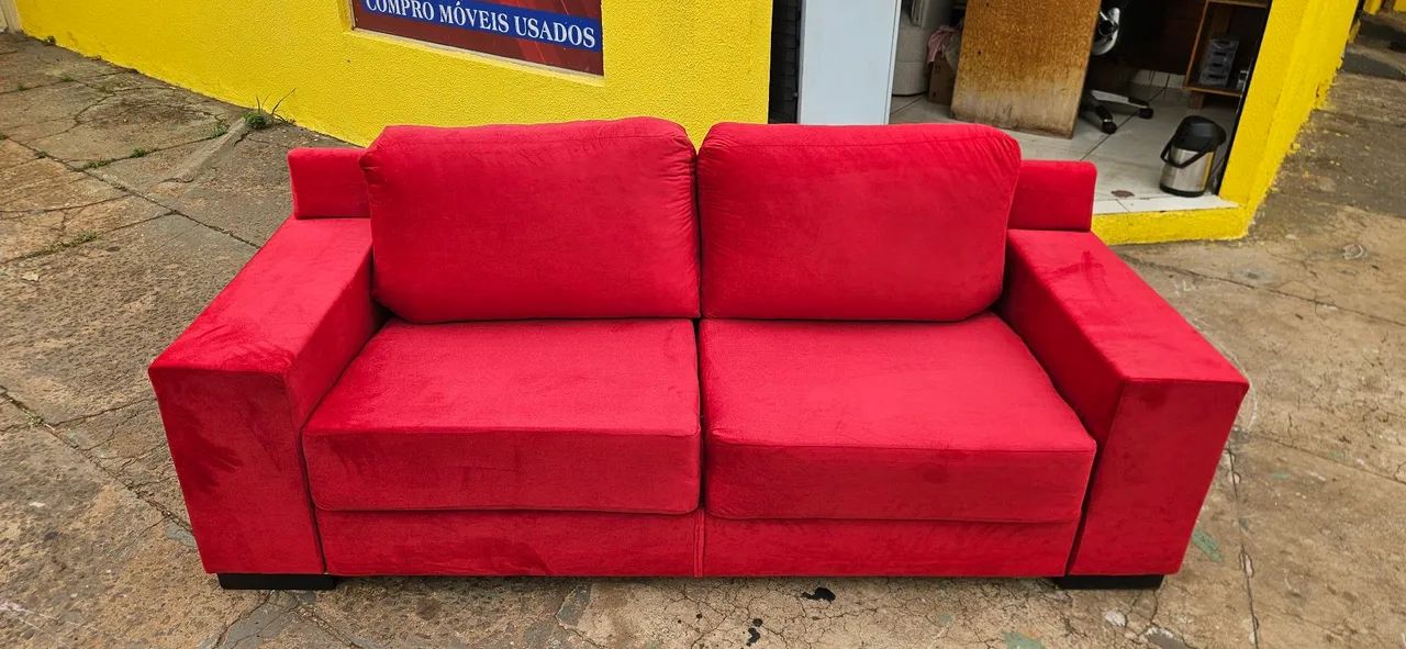 sofa retrô acentos fixo semi novo - ENTREGA GRÁTIS  - Foto 2