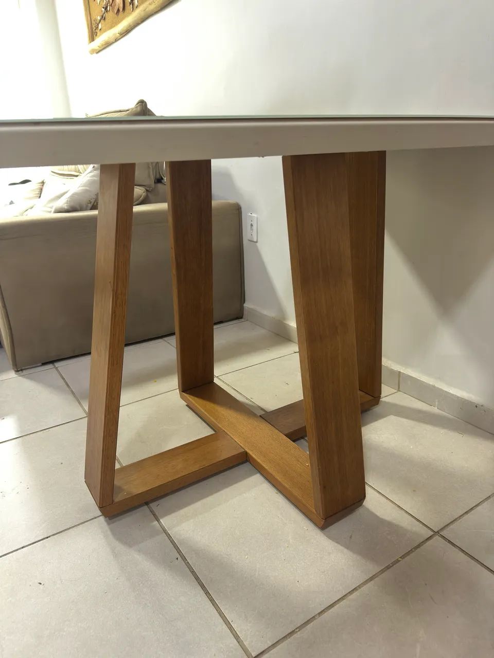 Mesa de madeira e vidro - Foto 3