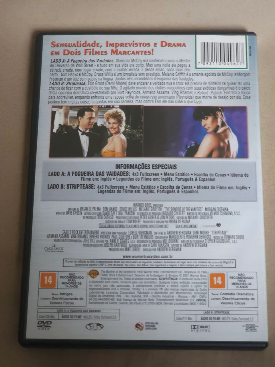 DVD Dose Dupla - A Fogueira das Vaidades - Stripte@se - Legendado - Foto 3