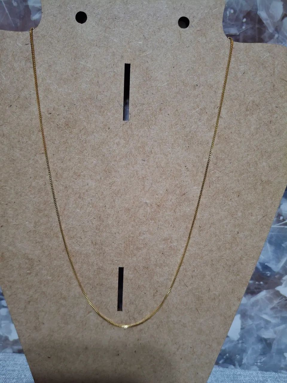 Colar veneziana banhado a ouro 45 cm. - Foto 3