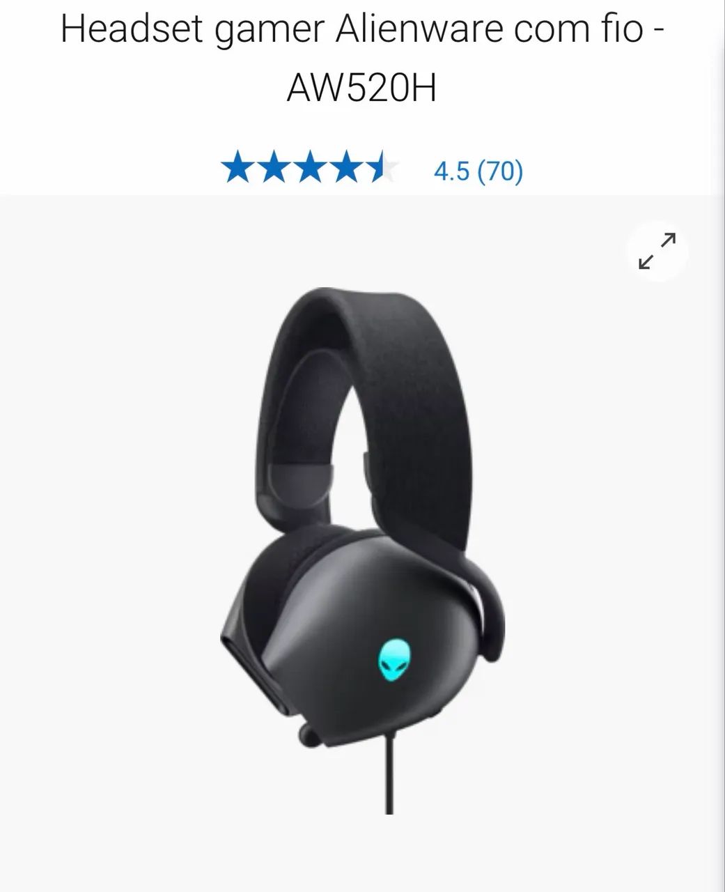 Headset Gamer Alienware com Fio - Foto 2