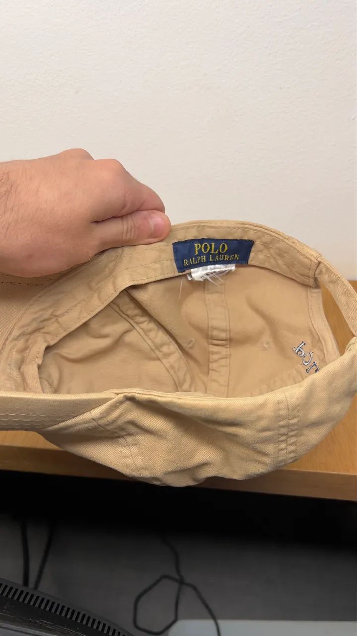 boné polo ralph lauren bege original  - Foto 3