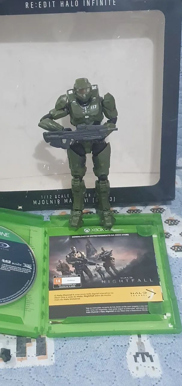 FIGURA AÇÃO BONECO HALLO COM JOGO ORIGINAL - Foto 5