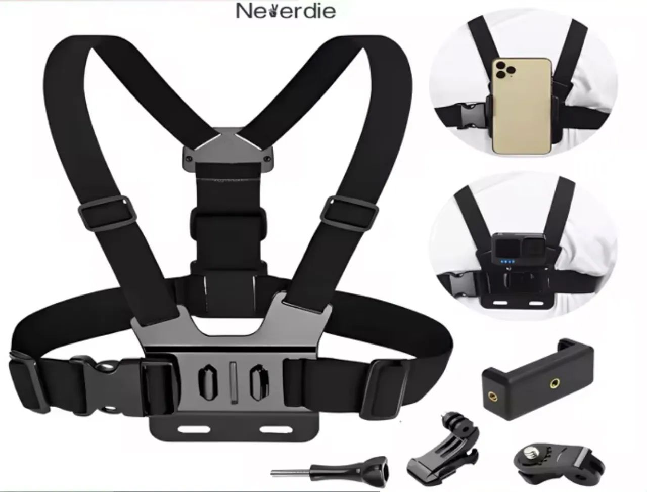 Suporte de peito ajustável para celular + brinde