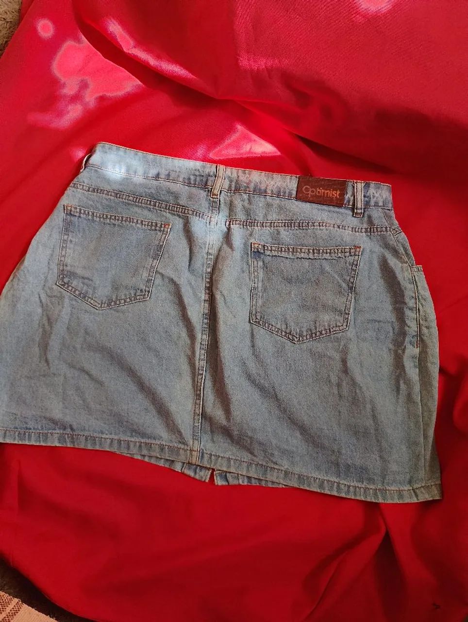 Mini saia jeans feminina tam 50 - Foto 4