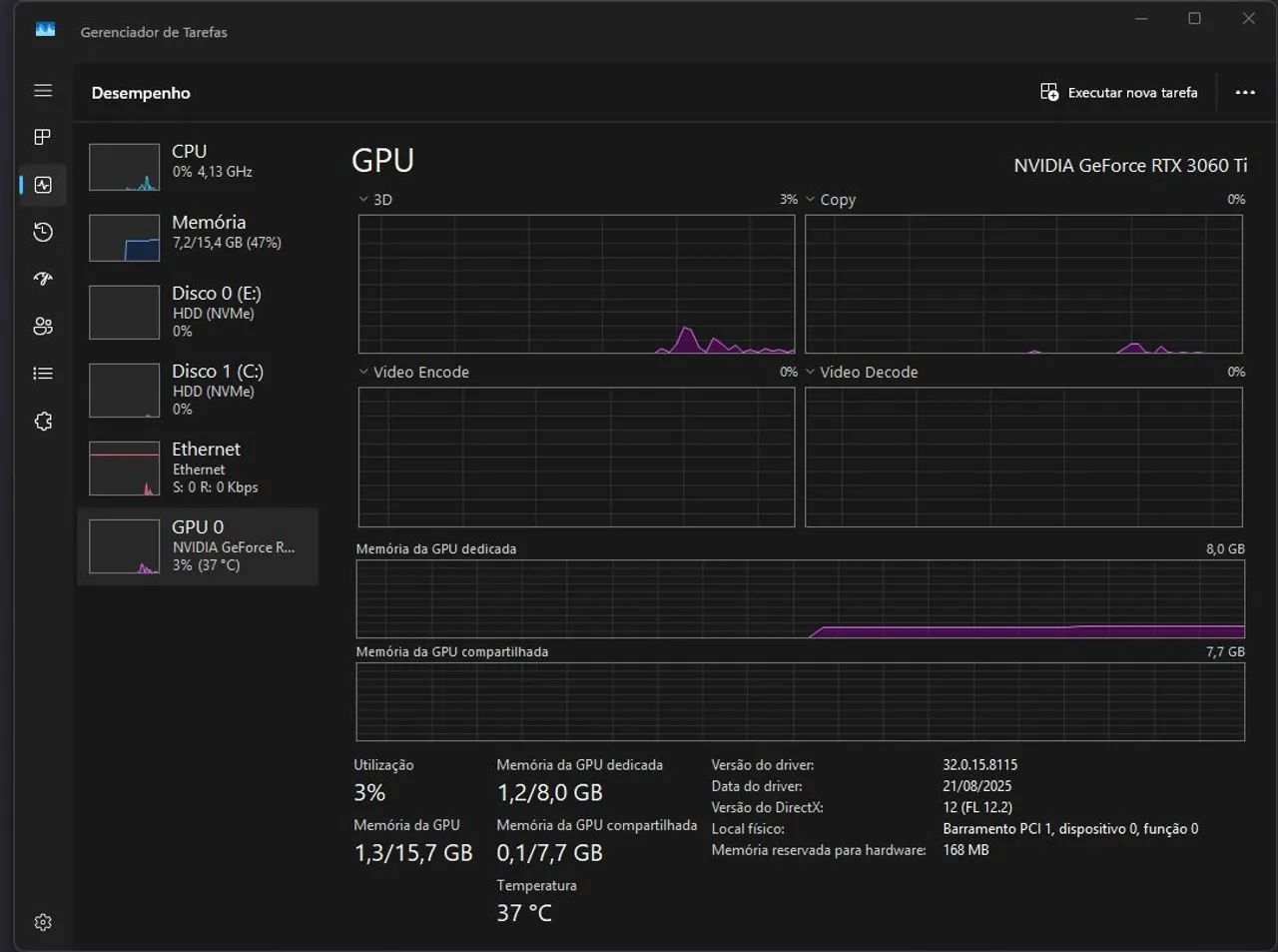 Placa de vídeo RTX 3060 TI 8GB Triple Fan - Foto 3