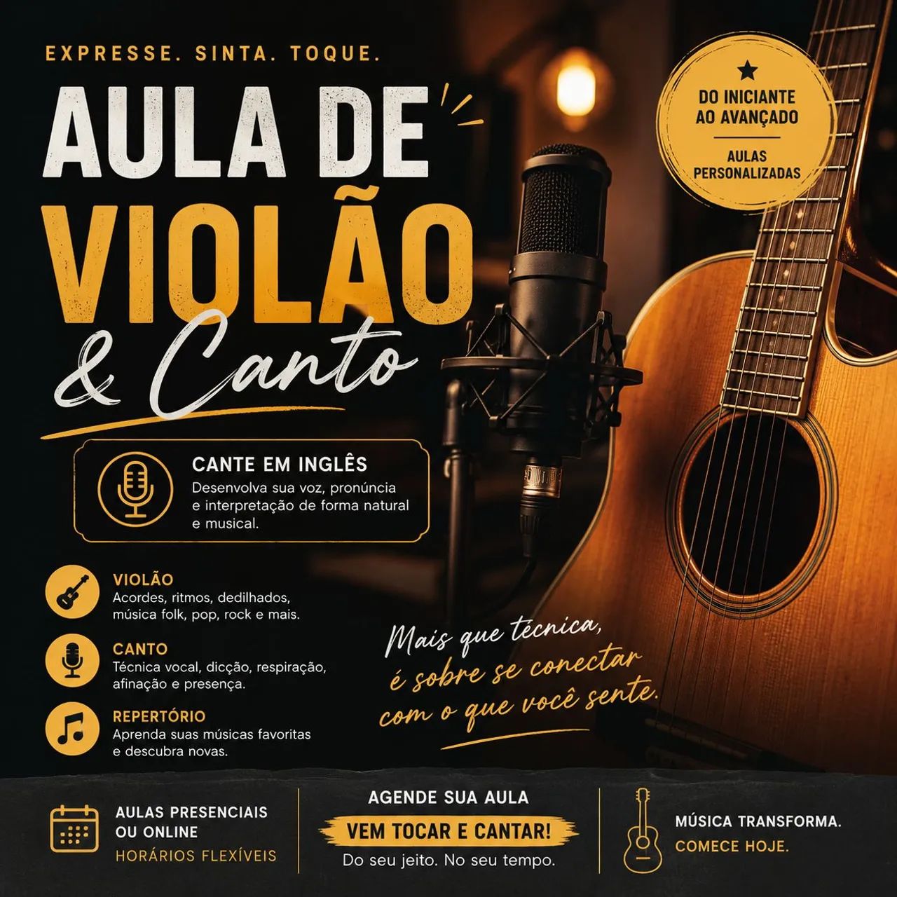 Aulas de violão e canto 