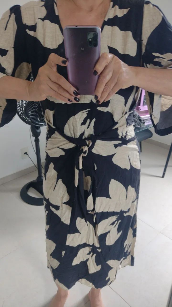 Vestido de viscolinho midi - Foto 2