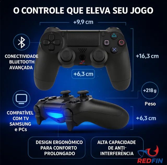 Controle sem fio PS4  - Foto 4
