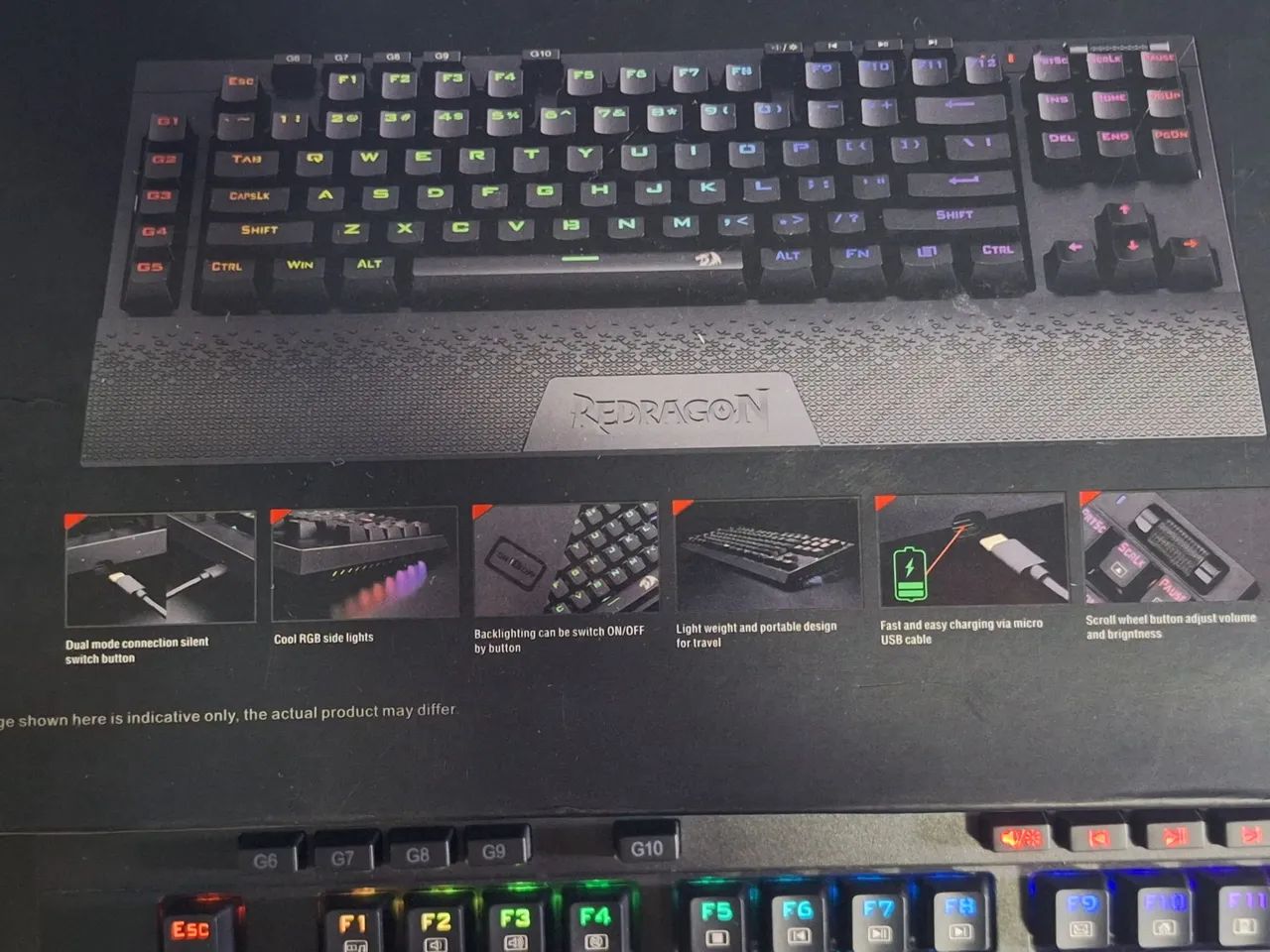 Teclado mecânico Redragon Vishnu - Wireless - Foto 4