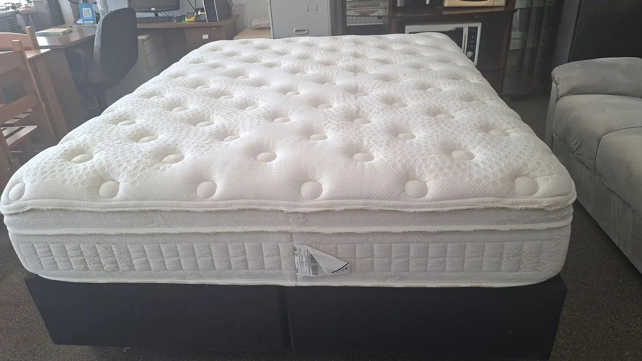 Cama box Queen size colchão simons molas ensacadas bambu  - Foto 5