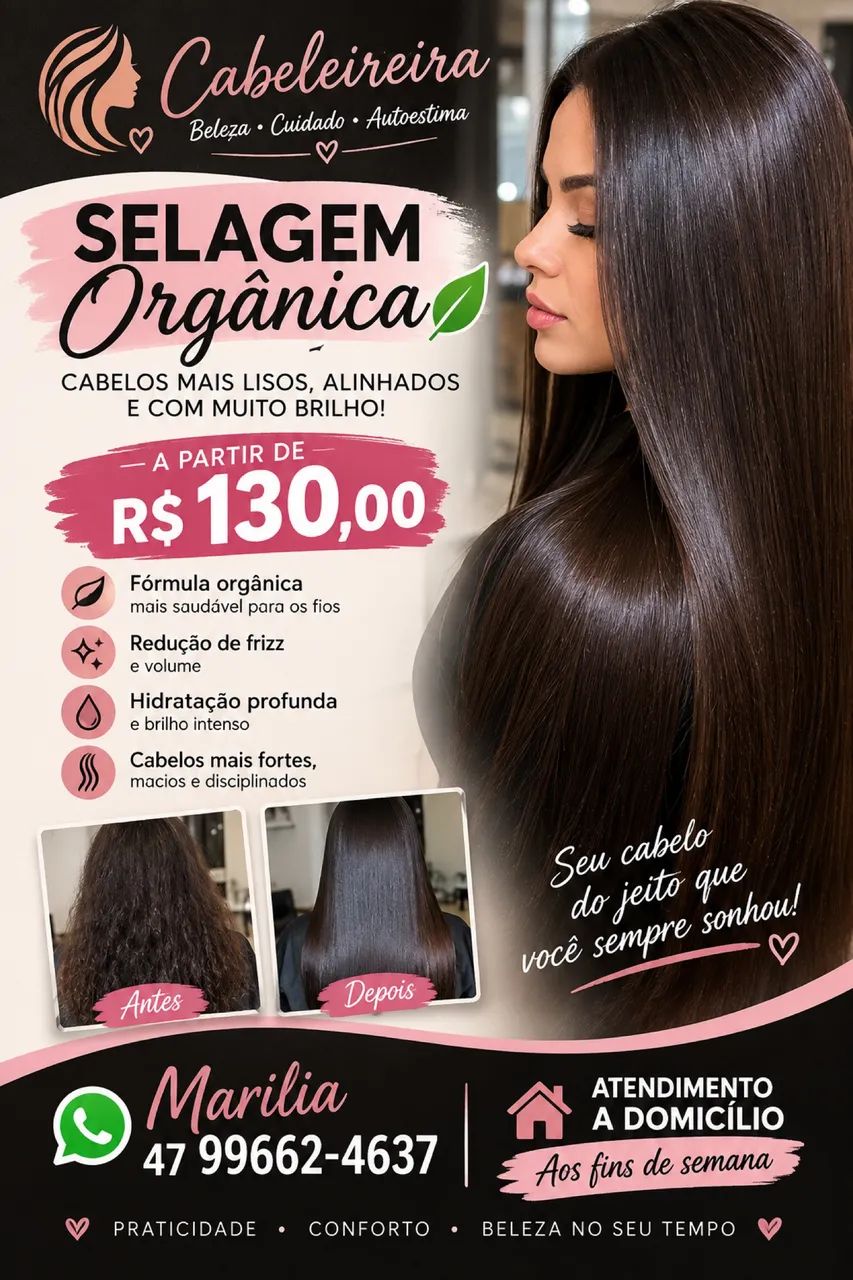Escova 100% liso em casa 