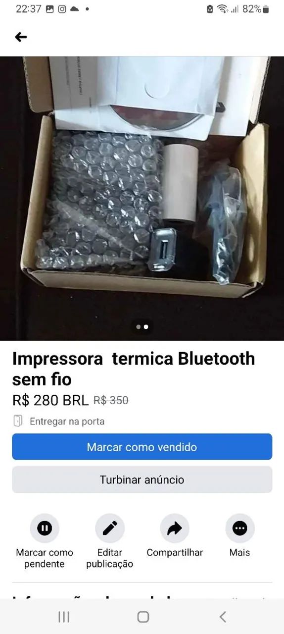 impressora térmica Bluetooth mobile printer sem fio