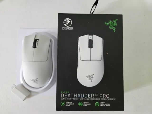 Mouse Razer Deathadder v3 Pro sem fio + Dongle Razer Hyperpolling