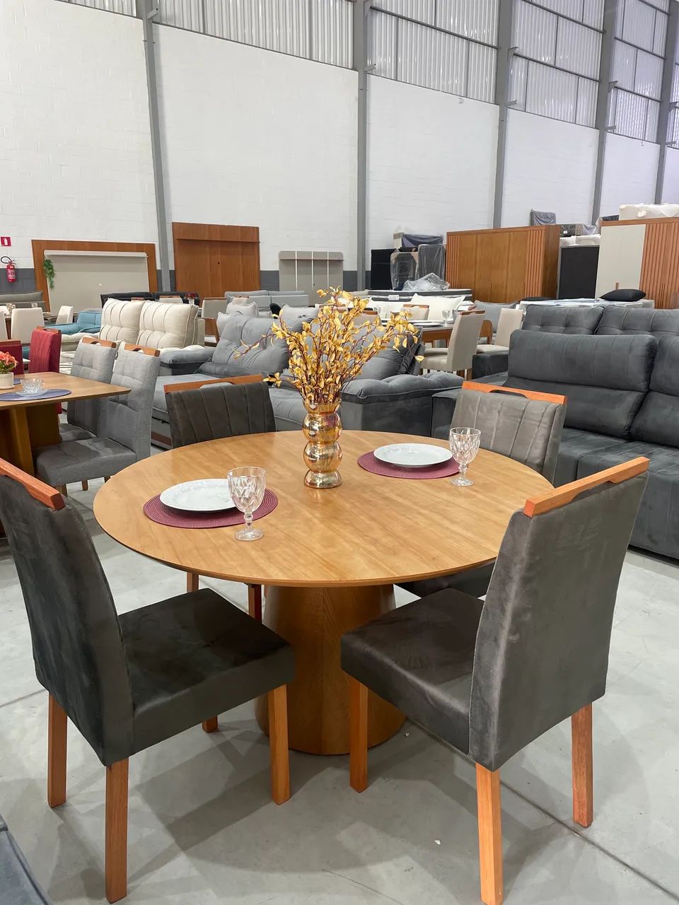 Mesa De Jantar Redonda Com 4 Cadeiras 