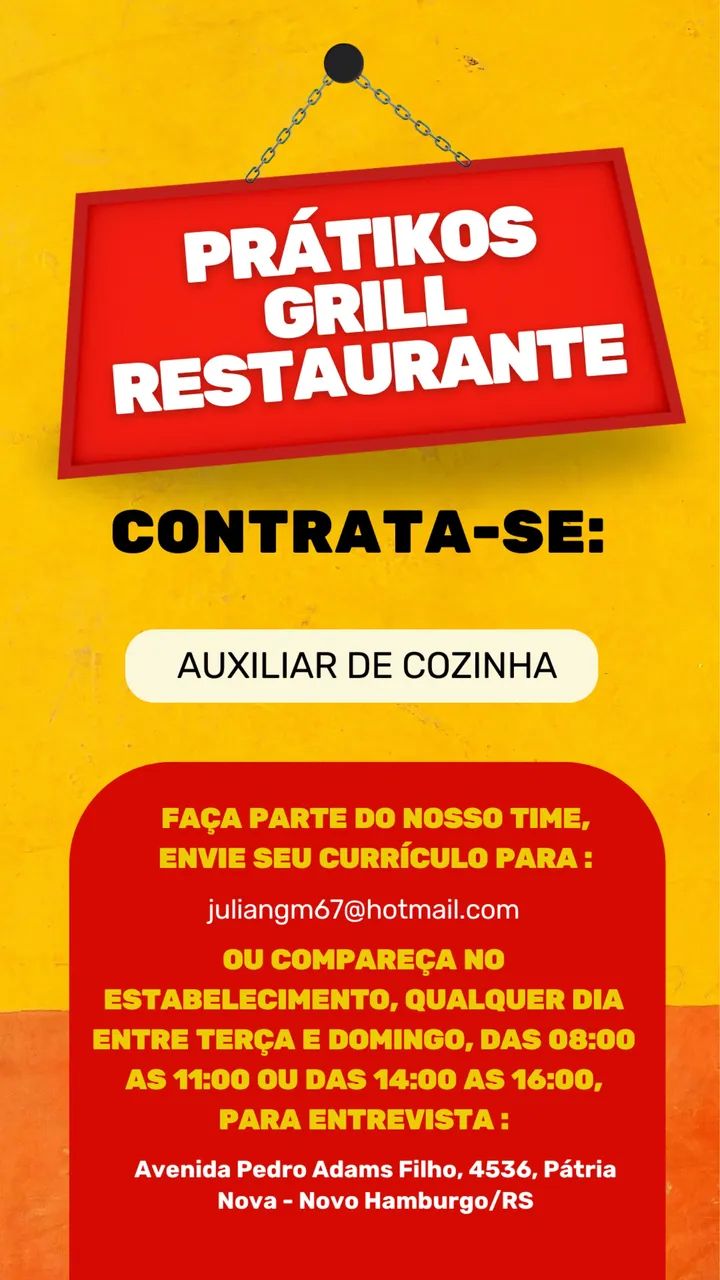 Vaga - Auxiliar de Cozinha