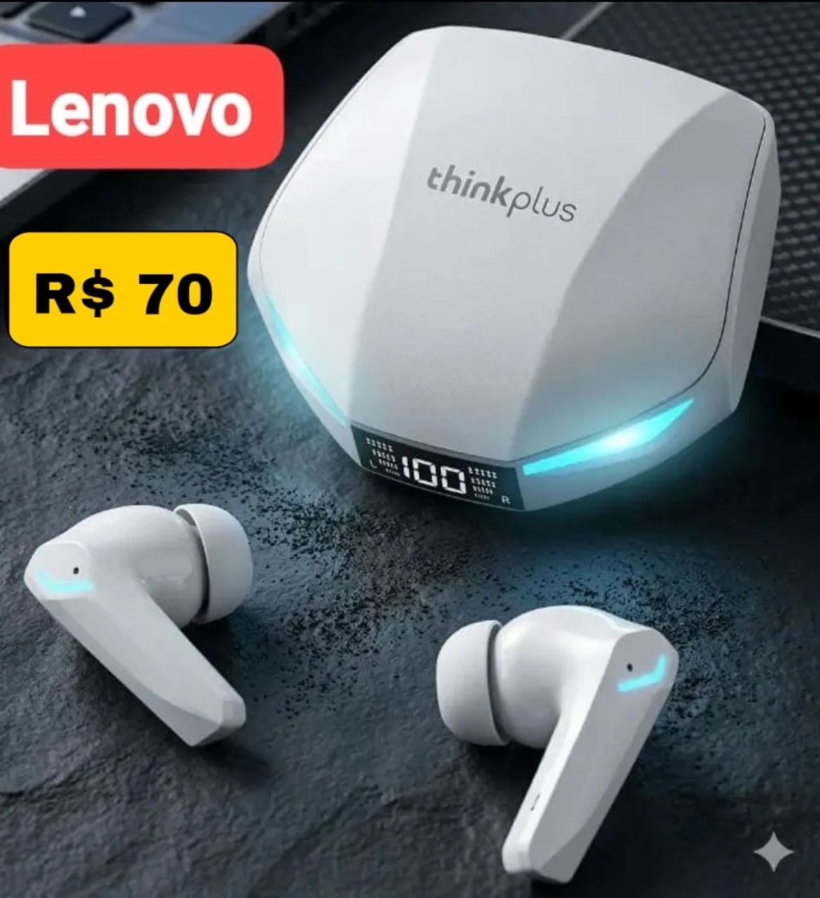 Lenovo XT53 Bluetooth Headset, White, BRL 70