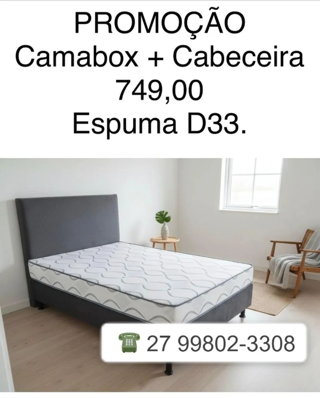 )COLCHOBOX CASAL + CABECEIRA - FRETE GRATIS