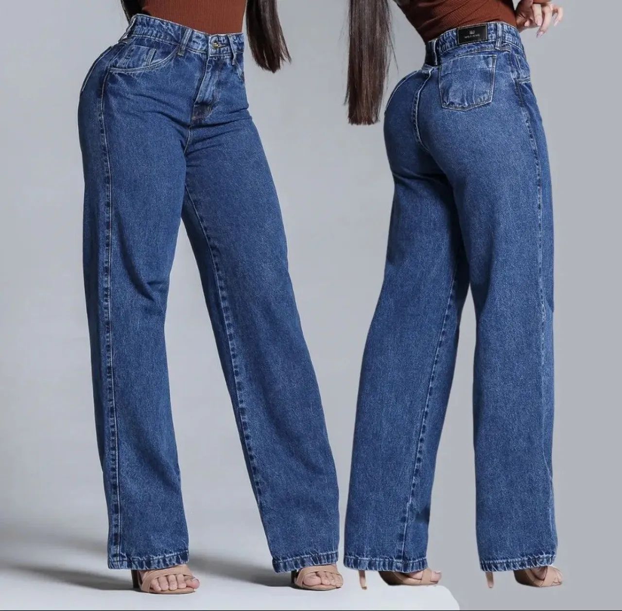 Calça jeans wide leg 
