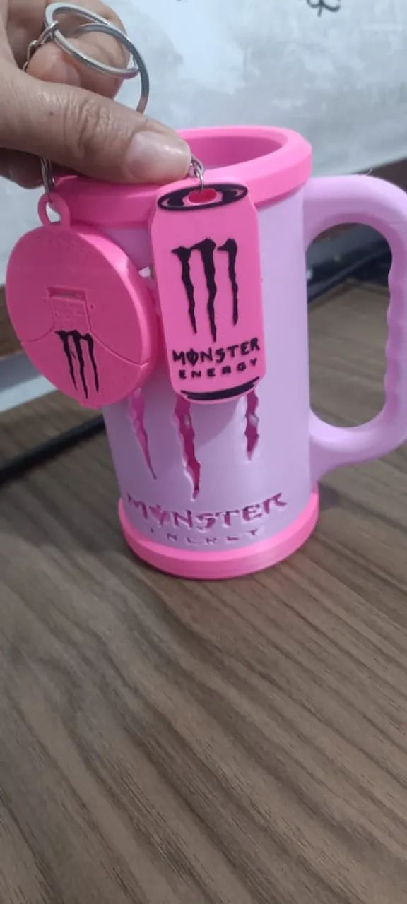 Caneca Monster Rosa com Borda Rosa marca texto - Foto 3