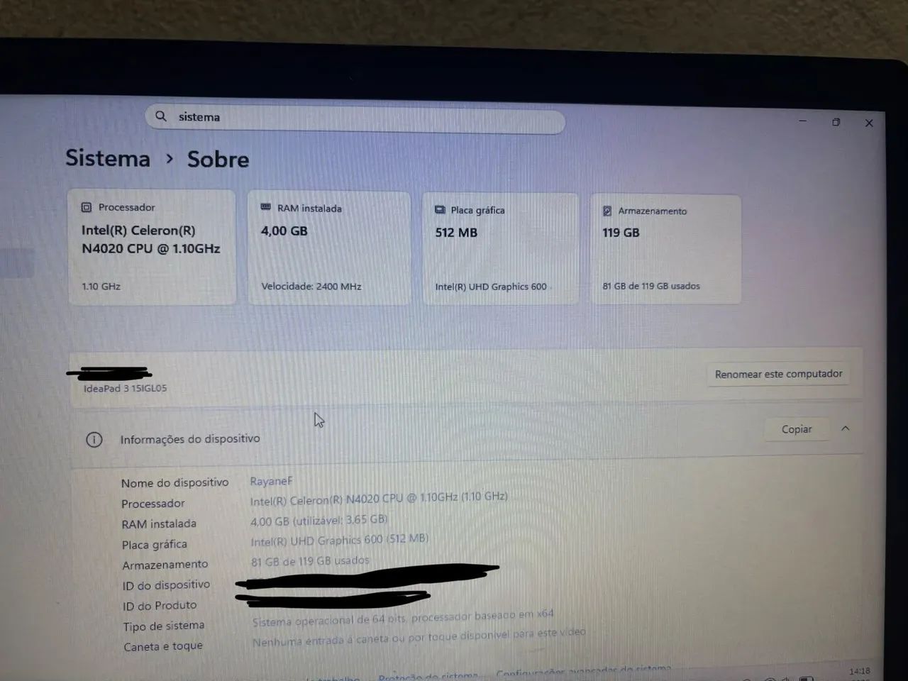 Notebook ideapad i3 - Foto 4