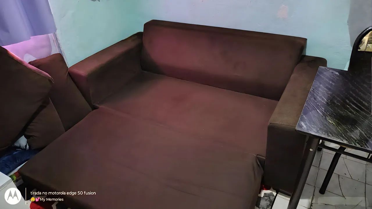 Sofá-Cama Marjom Milano Marrom 3 lugares  - Foto 4