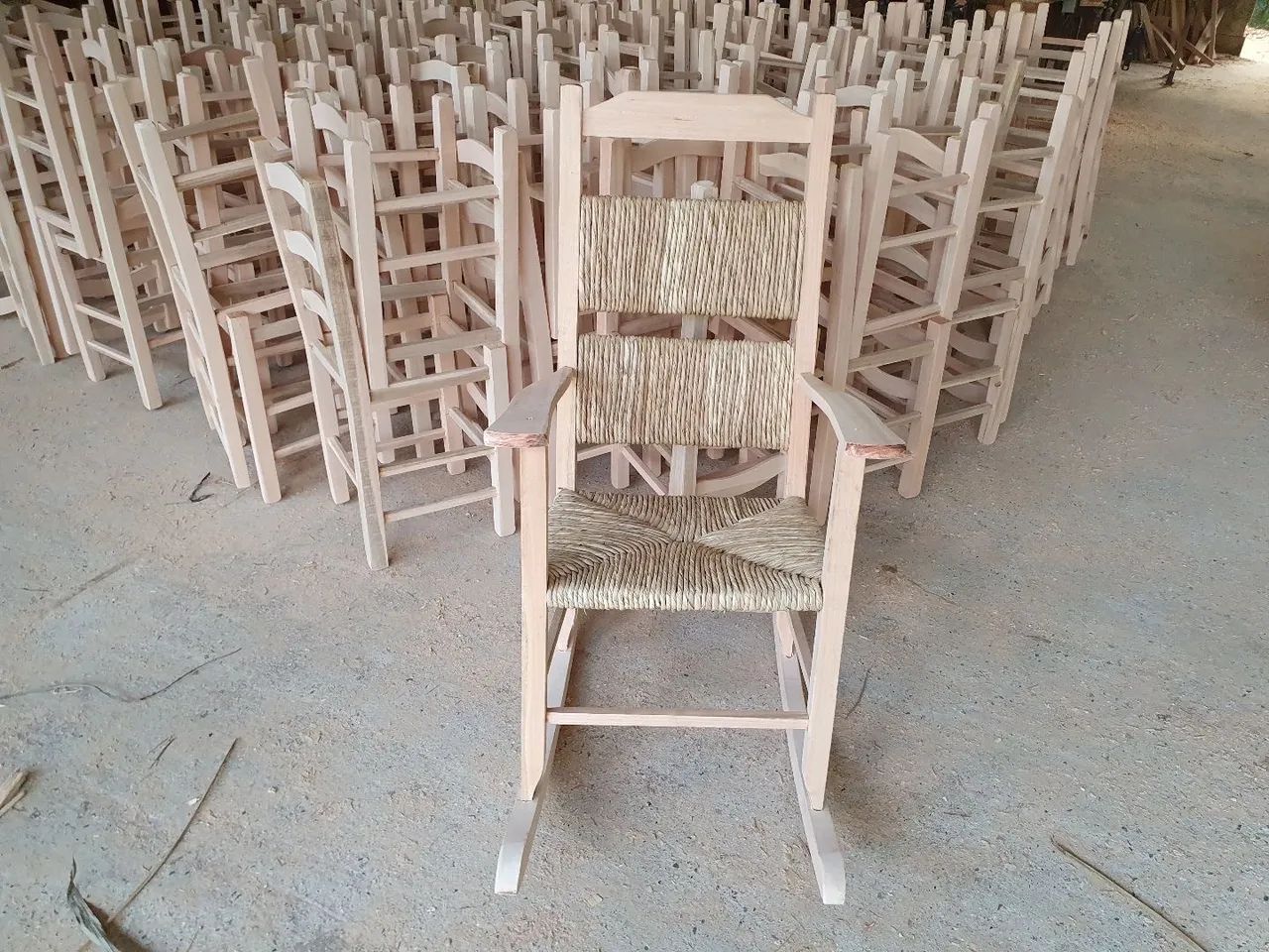 Cadeira de balanço em palha natural  - Foto 5