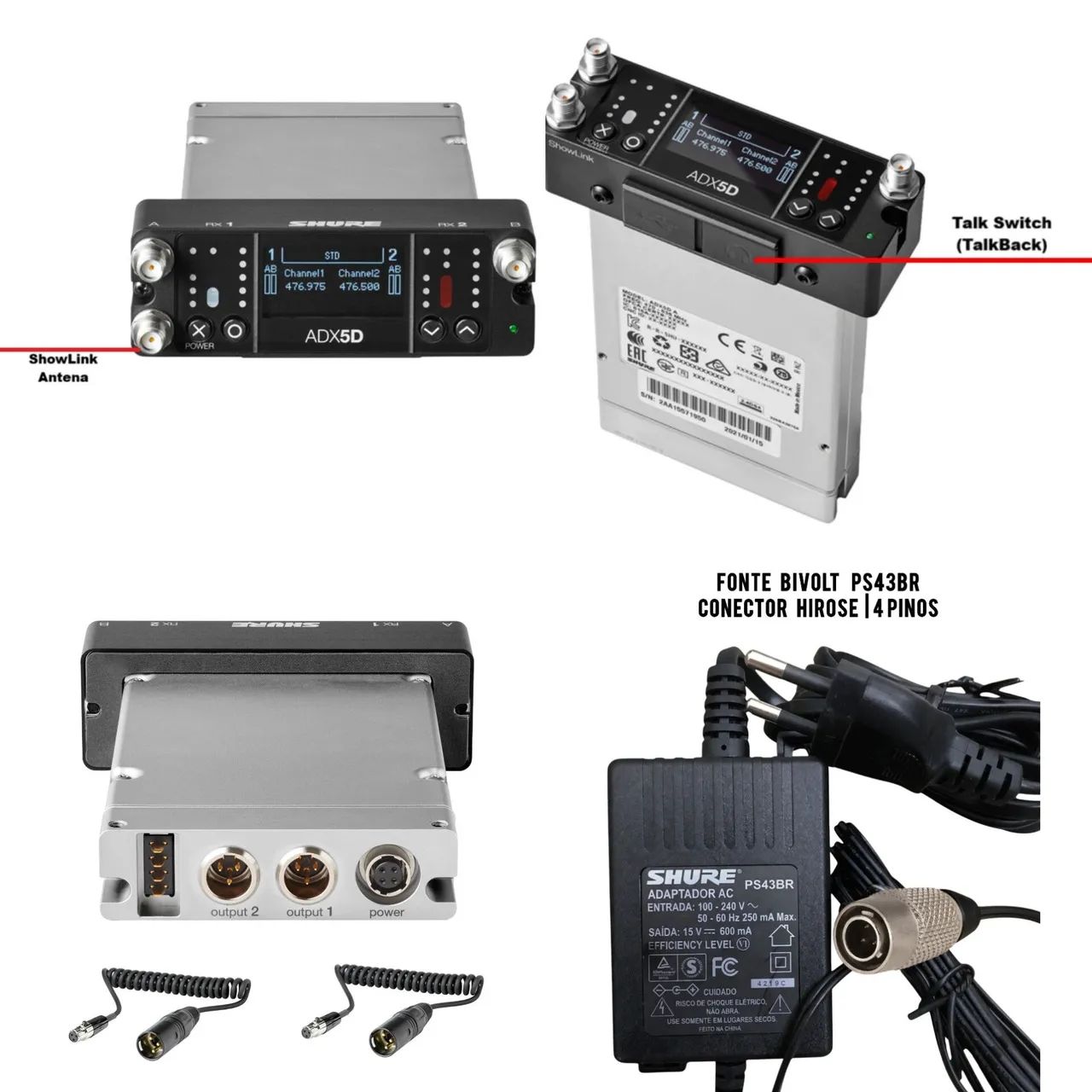 Sistema Duplo Microfone Axient Digital ADX5D Compacto AD2 Beta 58A + Bodypack AD1 - Foto 4