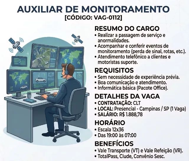 Auxiliar de Monitoramento 