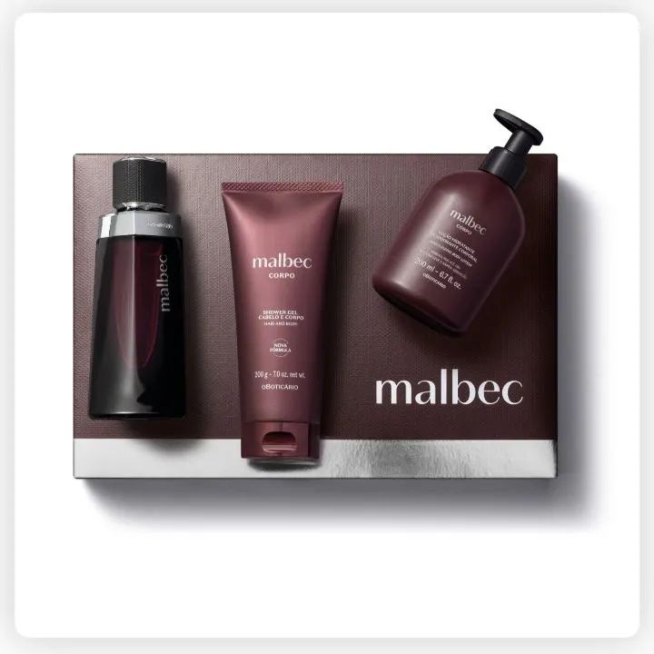 Kit Malbec (hidratante + gel de banho + perfume)
