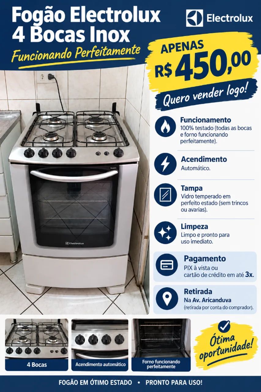 Fogo Eletrolux 4 Bocas  - Foto 2