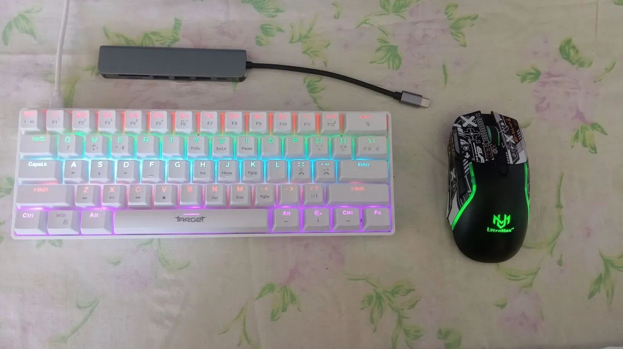 Kit mobiliado teclado mause e cabo USB  - Foto 3