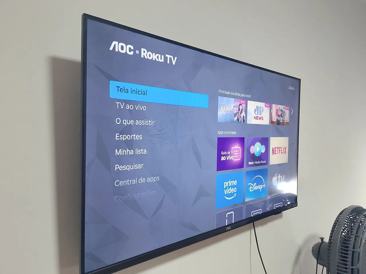 1-Tv 43 polegadas 4K AOC, 1-Caixa de Som acústica Philco 600W, 2-Ventiladores Turbo. - Foto 2