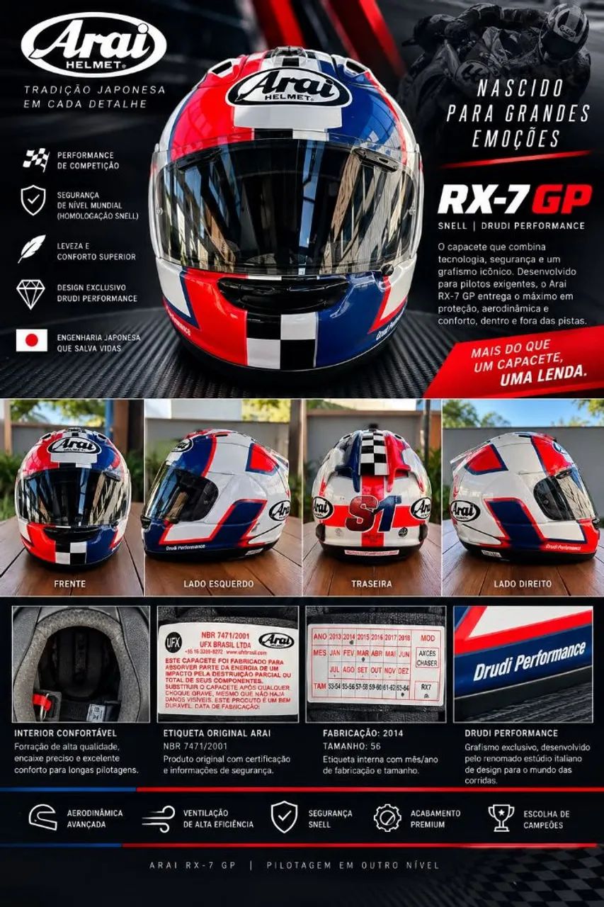 Vendo capacete Arai Rx-7 GP